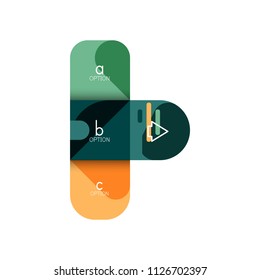 Infographics option and step by step in rounded squares, element of chart, graph, diagram with options, parts, processes. Vector business template for presentation or web info banner