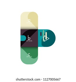 Infographics option and step by step in rounded squares, element of chart, graph, diagram with options, parts, processes. Vector business template for presentation or web info banner