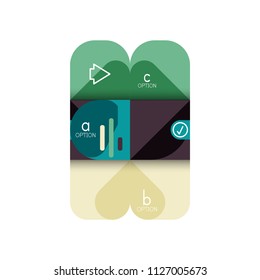 Infographics option and step by step in rounded squares, element of chart, graph, diagram with options, parts, processes. Vector business template for presentation or web info banner