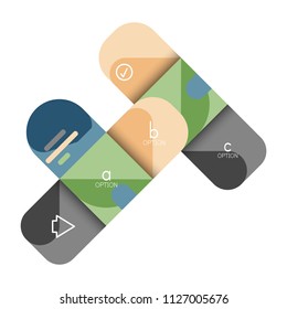 Infographics option and step by step in rounded squares, element of chart, graph, diagram with options, parts, processes. Vector business template for presentation or web info banner