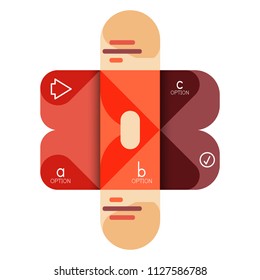 Infographics option and step by step in rounded squares, element of chart, graph, diagram with options, parts, processes. Vector business template for presentation or web info banner
