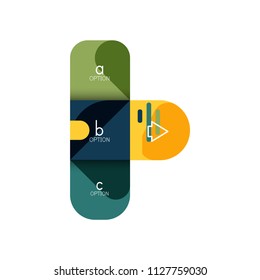 Infographics option and step by step in rounded squares, element of chart, graph, diagram with options, parts, processes. Vector business template for presentation or web info banner