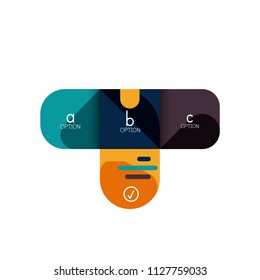Infographics option and step by step in rounded squares, element of chart, graph, diagram with options, parts, processes. Vector business template for presentation or web info banner
