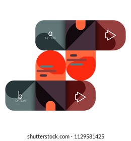 Infographics option and step by step in rounded squares, element of chart, graph, diagram with options, parts, processes. Vector business template for presentation or web info banner