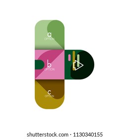 Infographics option and step by step in rounded squares, element of chart, graph, diagram with options, parts, processes. Vector business template for presentation or web info banner