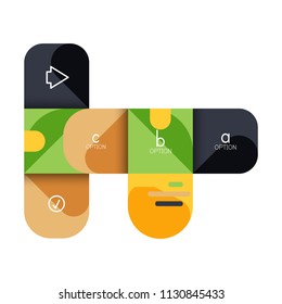 Infographics option and step by step in rounded squares, element of chart, graph, diagram with options, parts, processes. Vector business template for presentation or web info banner
