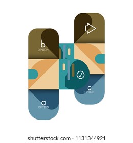 Infographics option and step by step in rounded squares, element of chart, graph, diagram with options, parts, processes. Vector business template for presentation or web info banner