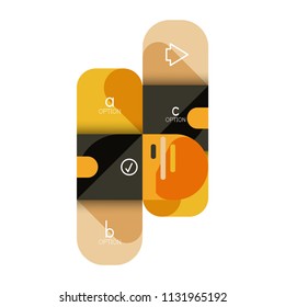 Infographics option and step by step in rounded squares, element of chart, graph, diagram with options, parts, processes. Vector business template for presentation or web info banner