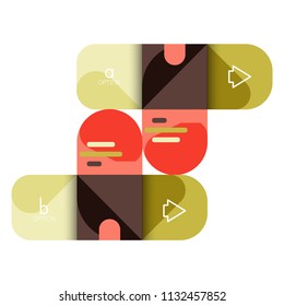 Infographics option and step by step in rounded squares, element of chart, graph, diagram with options, parts, processes. Vector business template for presentation or web info banner