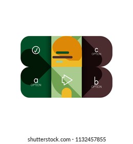 Infographics option and step by step in rounded squares, element of chart, graph, diagram with options, parts, processes. Vector business template for presentation or web info banner