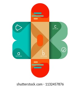 Infographics option and step by step in rounded squares, element of chart, graph, diagram with options, parts, processes. Vector business template for presentation or web info banner