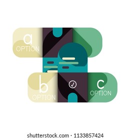 Infographics option and step by step in rounded squares, element of chart, graph, diagram with options, parts, processes. Vector business template for presentation or web info banner
