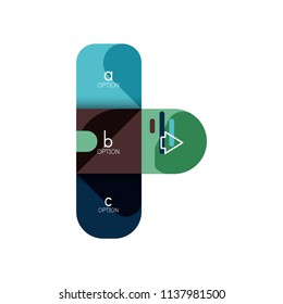 Infographics option and step by step in rounded squares, element of chart, graph, diagram with options, parts, processes. Vector business template for presentation or web info banner