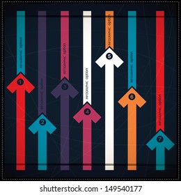 Infographics options banner with arrows