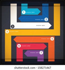 Infographics options banner with arrows