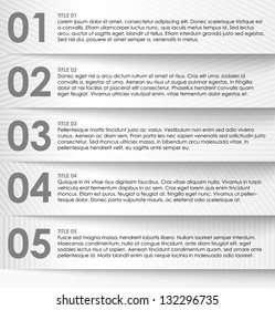 Infographics options banner, rectangle numbered banner. Vector illustration