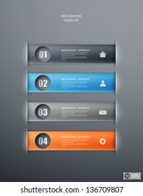 infographics options banner for workflow layout, diagram, number options, web design. eps10 illustration