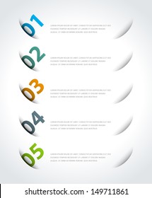 Infographics options design elements. Vector illustration. Cut paper and banner numbers website eps 10. 