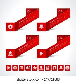 Infographics options design elements. Vector illustration. Paper and banner numbers website eps 10. 