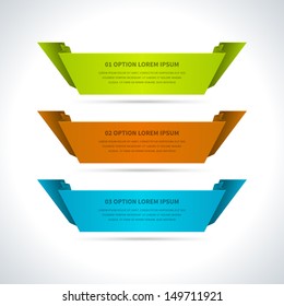 Infographics options design elements. Vector illustration. Paper and banner numbers website eps 10. 