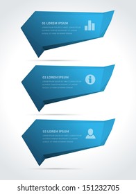 Infographics options design elements. Vector illustration. Paper banner and numbers website eps 10. 