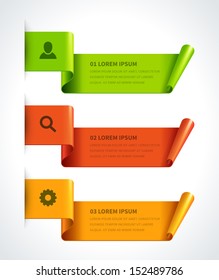 Infographics options design elements. Vector illustration. Scroll paper banner or header numbers website eps 10. 