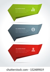 Infographics options design elements. Vector illustration. Paper banner and numbers website eps 10. 