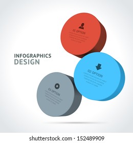 Infographics options design elements. Vector illustration. 3d rounds banner numbers and icons website eps 10. 