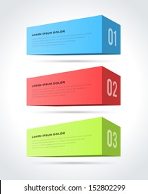 Infographics options design elements. Vector illustration. 3d cubes banner numbers and icons website eps 10. 