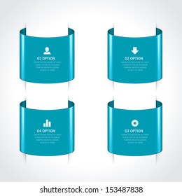 Infographics options design elements. Vector illustration. Scroll paper banner or header numbers website eps 10. 