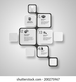 Infographics options design elements. Vector illustration. 3d cubes banner and icons website eps 10. 