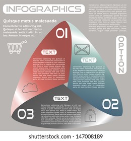 Infographics Options retro colored opaque wide Infinite Ribbon with three Choices EPS10 Grouped and layered with gradients - no transparencies 