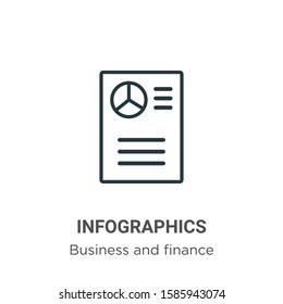Infographics outline vector icon. Thin line black infographics icon, flat vector simple element illustration from editable business and finance concept isolated on white background