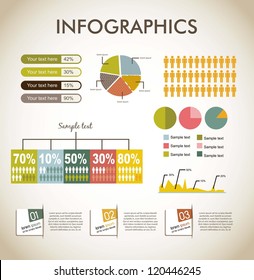 infographics over beige background, vintage style. vector