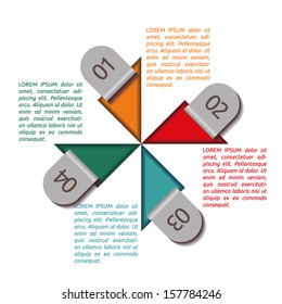Info-graphics paper clip tag