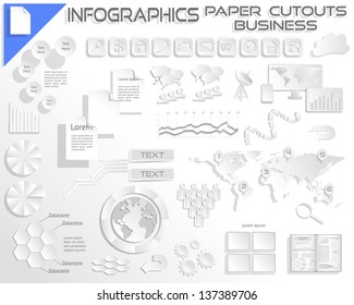 Infographics Paper Cutout Business EPS10 