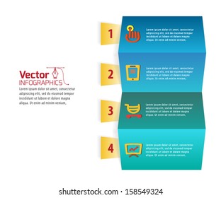 Infographics paper with icons for presentation 