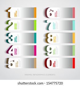 Infographics paper number options template - Vector illustration