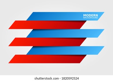 Banderas de rectángulos de papel de infografía con sombras sobre fondo blanco.