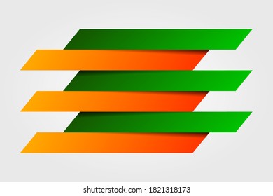Infographics paper rectangle banners with shadows on white background.