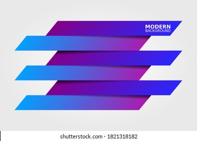 Banderas de rectángulos de papel de infografía con sombras sobre fondo blanco.