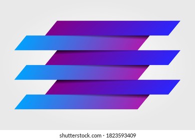 Infographics paper rectangle banners with shadows on white background.