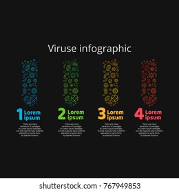 infographics  pathogens, viruses and germs design, vector elements of 