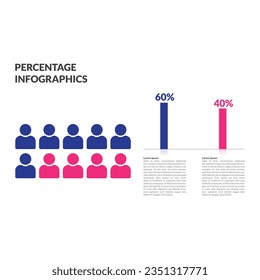 Infographics Percentage graph pie chart template