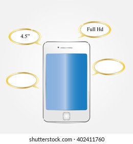 infographics with a phone on a light background