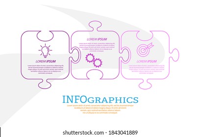 Infographics with pictograms. Template of 3 stages of business, training, marketing or financial success. Vector illustration