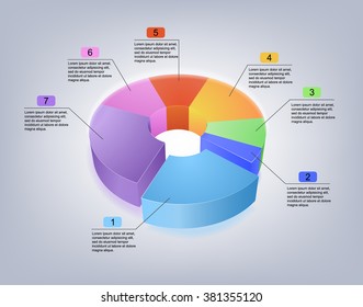 Infographics pie chart. 3d infographics pie chart