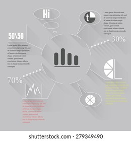 Infographics with a pie chart for business or presentation trends