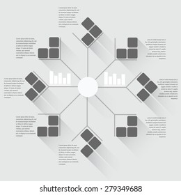 Infographics with a pie chart for business or presentation trends