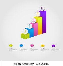 Infographics pillars of different colors